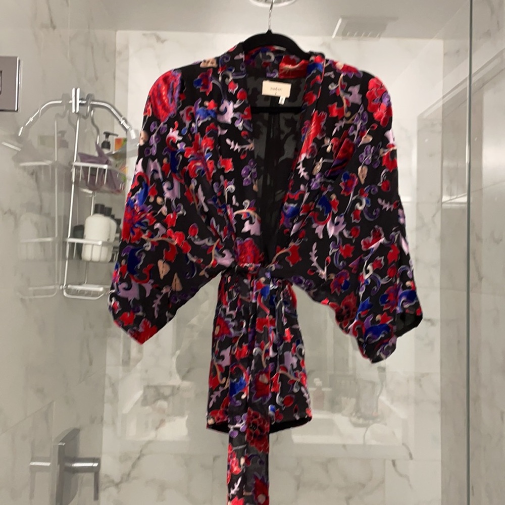 ba&sh Burnout Velvet Kimono Top